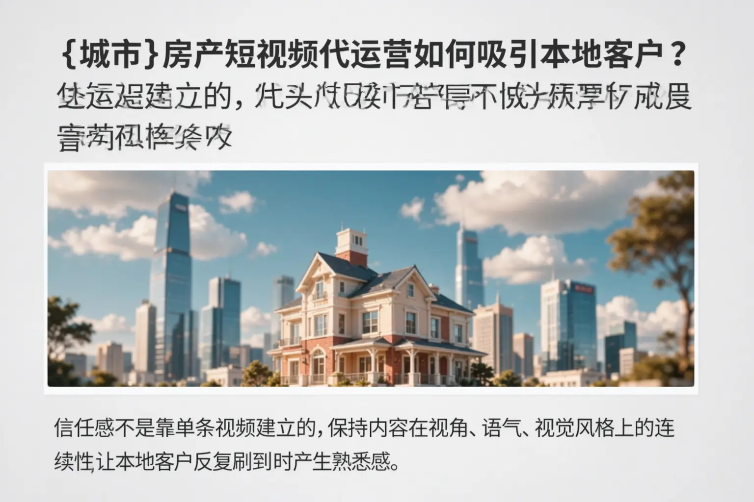 长阳房产短视频代运营如何吸引本地客户?